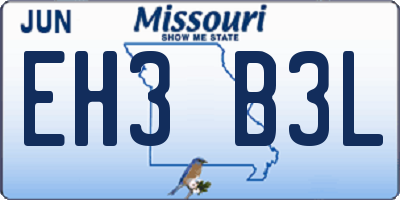 MO license plate EH3B3L