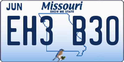 MO license plate EH3B3O