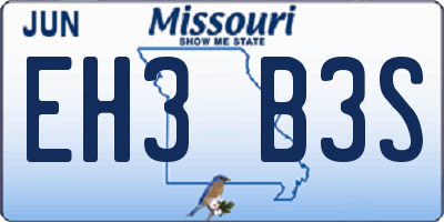MO license plate EH3B3S