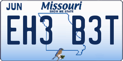 MO license plate EH3B3T