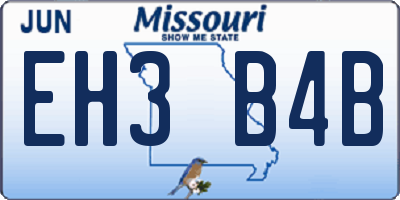 MO license plate EH3B4B
