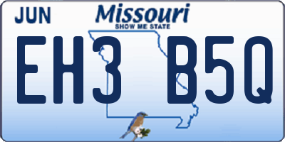 MO license plate EH3B5Q