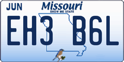 MO license plate EH3B6L