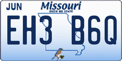 MO license plate EH3B6Q
