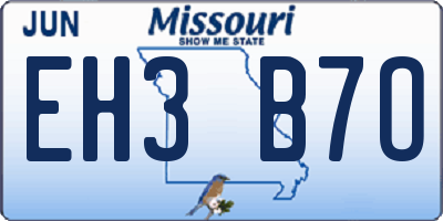 MO license plate EH3B7O