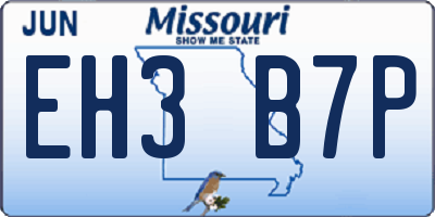 MO license plate EH3B7P