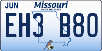 MO license plate EH3B8O