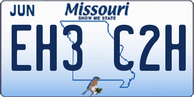 MO license plate EH3C2H