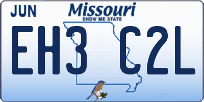 MO license plate EH3C2L