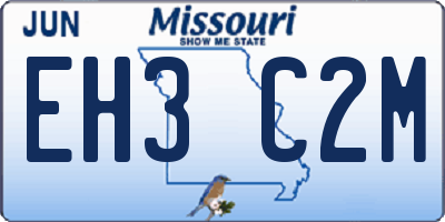MO license plate EH3C2M