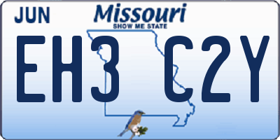 MO license plate EH3C2Y