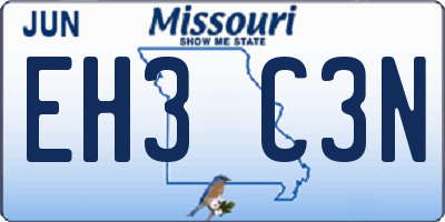MO license plate EH3C3N