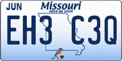 MO license plate EH3C3Q