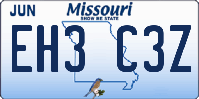 MO license plate EH3C3Z