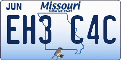 MO license plate EH3C4C