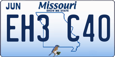 MO license plate EH3C4O