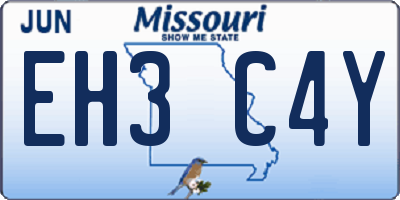 MO license plate EH3C4Y
