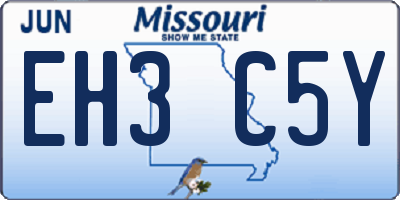 MO license plate EH3C5Y