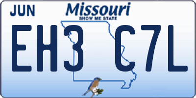MO license plate EH3C7L