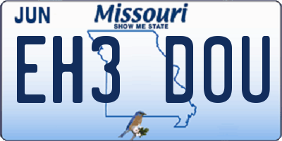 MO license plate EH3D0U