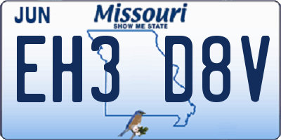 MO license plate EH3D8V