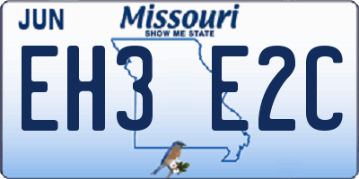 MO license plate EH3E2C
