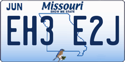 MO license plate EH3E2J