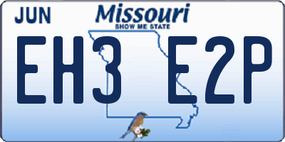 MO license plate EH3E2P