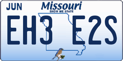 MO license plate EH3E2S