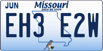 MO license plate EH3E2W