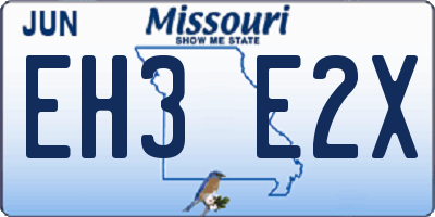 MO license plate EH3E2X
