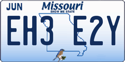 MO license plate EH3E2Y