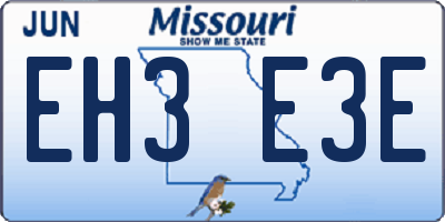 MO license plate EH3E3E