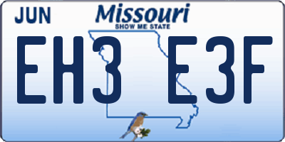 MO license plate EH3E3F