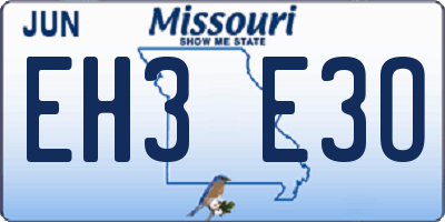 MO license plate EH3E3O
