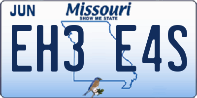 MO license plate EH3E4S