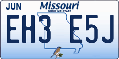 MO license plate EH3E5J