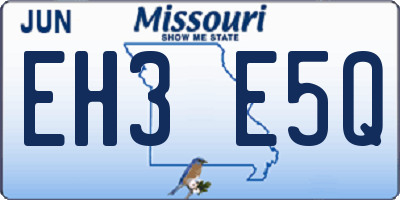 MO license plate EH3E5Q