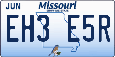 MO license plate EH3E5R