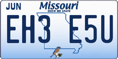 MO license plate EH3E5U