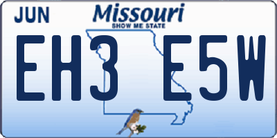 MO license plate EH3E5W