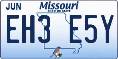 MO license plate EH3E5Y