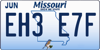 MO license plate EH3E7F