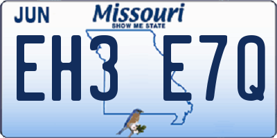 MO license plate EH3E7Q