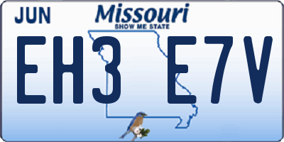 MO license plate EH3E7V