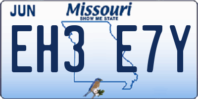 MO license plate EH3E7Y