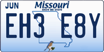 MO license plate EH3E8Y