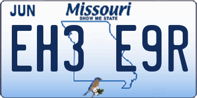 MO license plate EH3E9R
