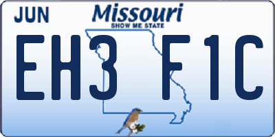 MO license plate EH3F1C