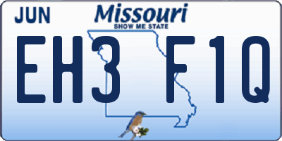 MO license plate EH3F1Q